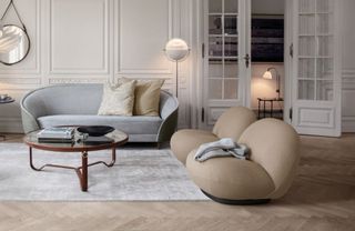 The Pacha lounge chair from Gubi in a period living room