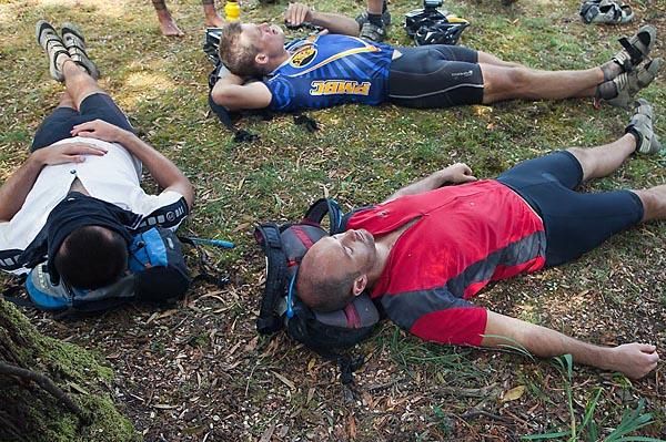 Lunch in rosebery for the exhausted riders.