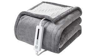 Electric blanket with controls.