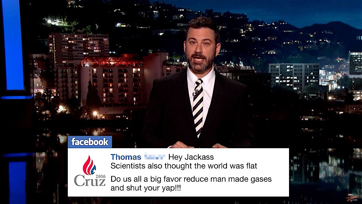 Jimmy Kimmel reads mean comments he got from climate change bit