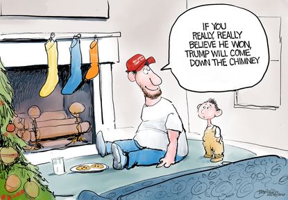 Political Cartoon U.S. Trump election Christmas