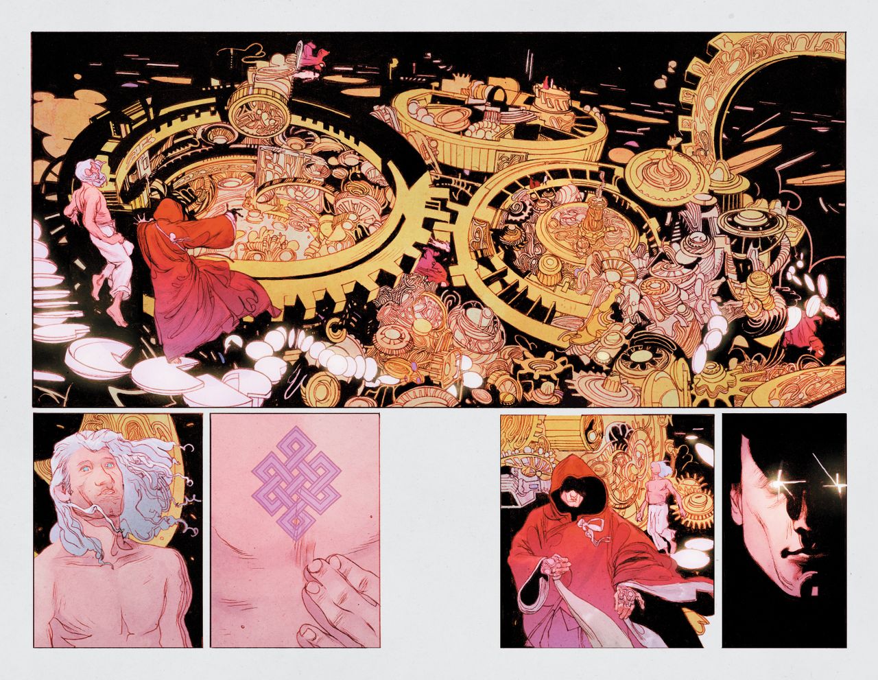 Anand RK's unlettered interior pages from Resurrection Man: Quantum Karma #1.