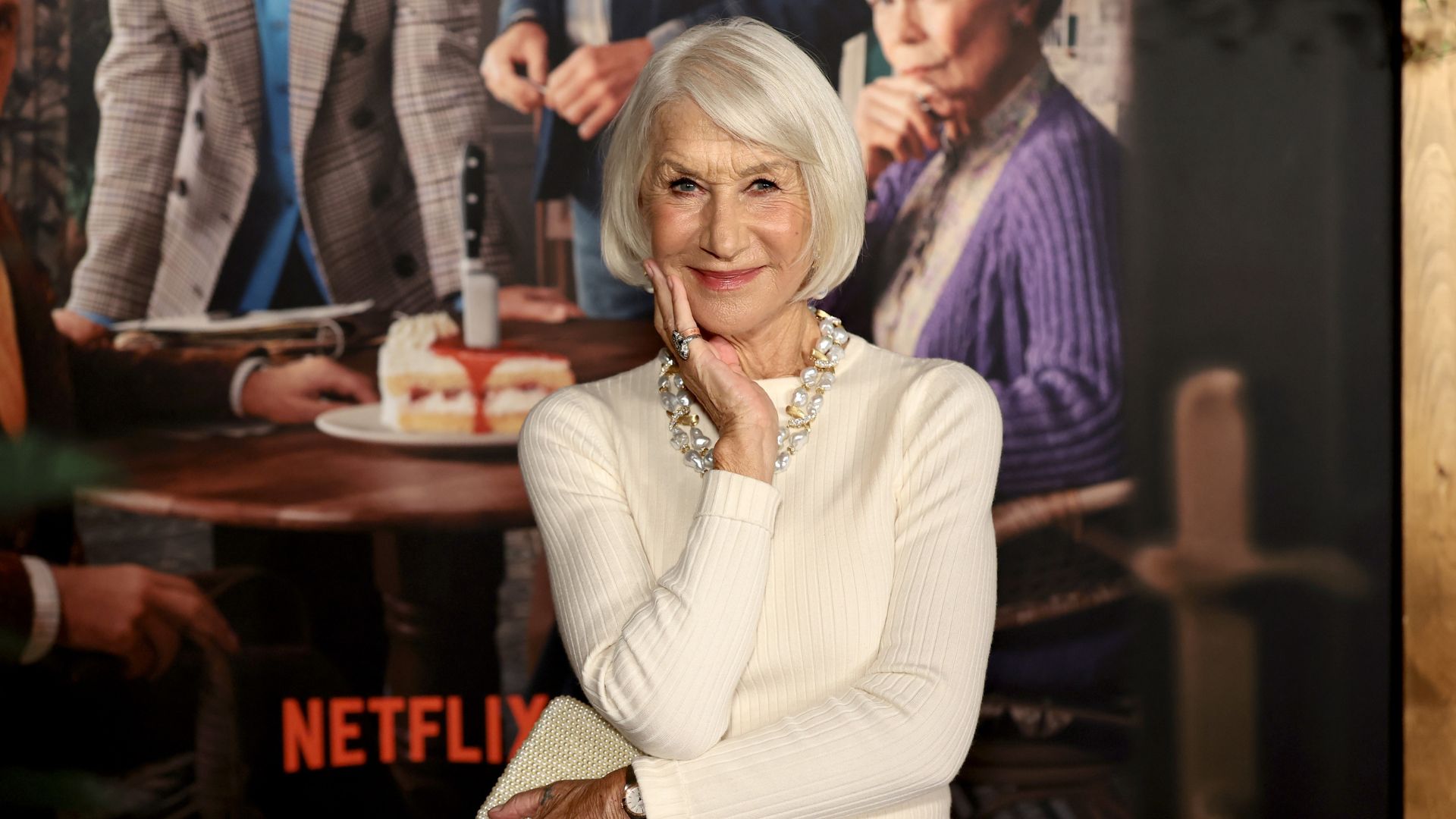 Helen Mirren attends a screening of The Thursday Murder Club 