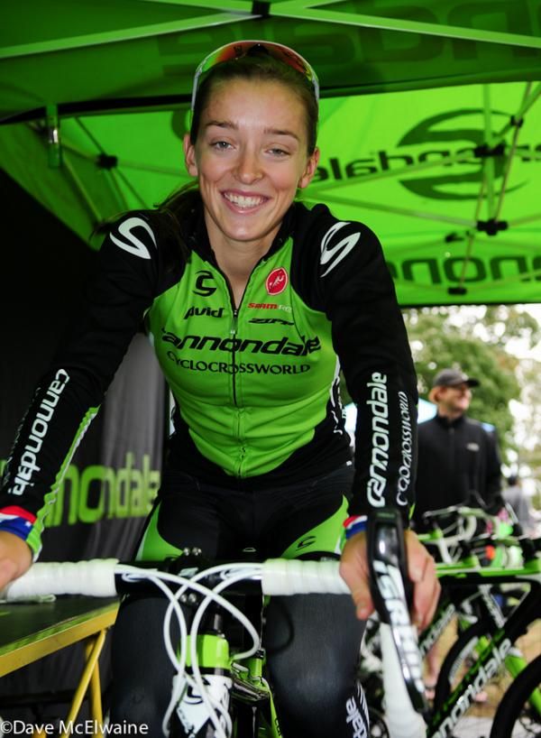 Katie Antonneau (Cannondale) warming up before the race