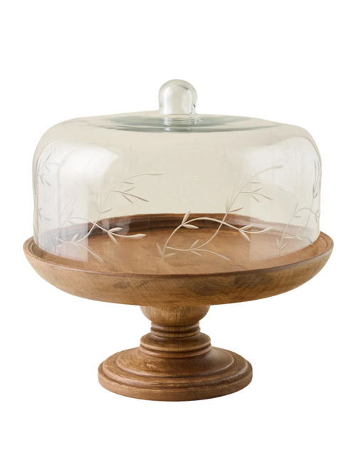 Eliane Etched Glass Cake Stand