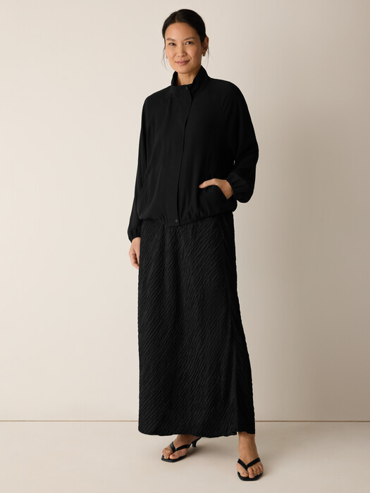 Textured Silk Jacquard Bias Skirt