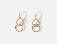 Pave linked circle short drop earrings gold, £6.00 | Accessorize