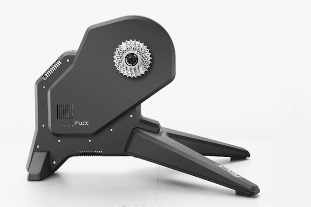 The Garmin Tacx Flux Smart turbo side on view