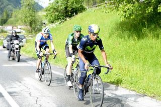 Nairo Quintana, Pierre Rolland and Ryder Hesjedal emerged from the snow on the Stelvio to sun in the valley