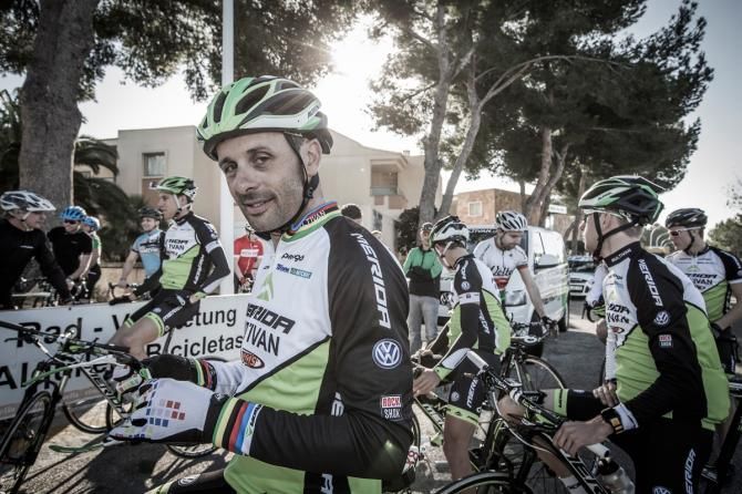 Jose Hermida readies for a test ride