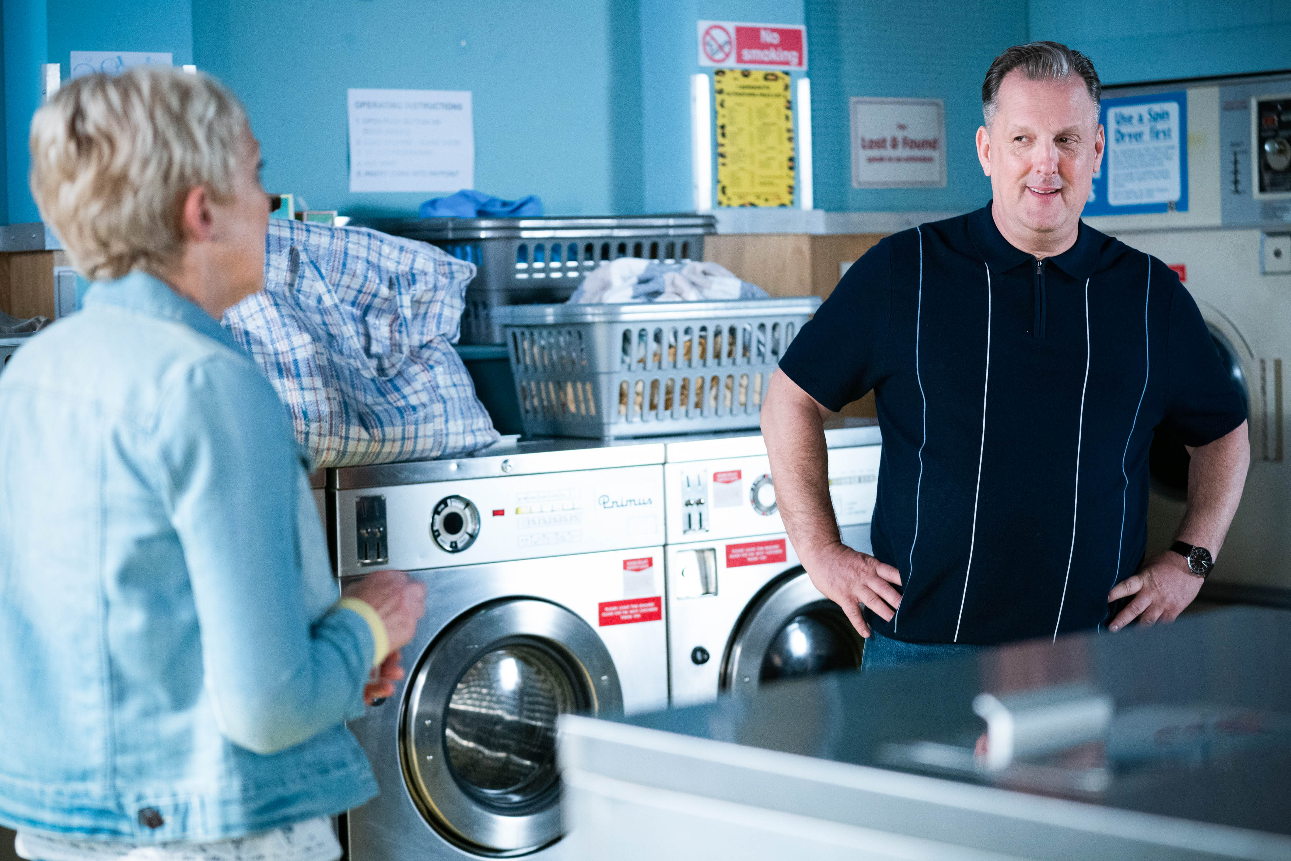 Jean Slater flirts with Harvey Monroe in EastEnders