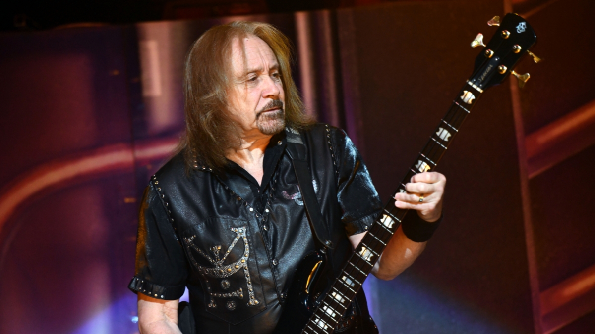 Musician Ian Hill, founding member of Judas Priest, performs onstage during the 'Firepower 2019' tour at Microsoft Theater on June 27, 2019 in Los Angeles, California.