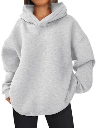 Efan Womens Oversized Hoodies Sweatshirts Fleece Hooded Pullover Tops Sweaters Casual Comfy Fall Fashion Outfits Clothes 2025 Grey S