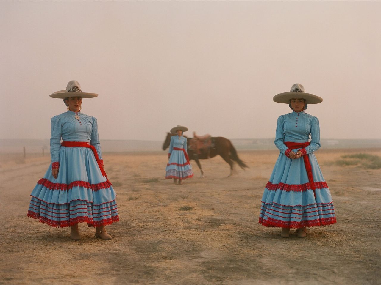 Traditional Mexican horse riders.