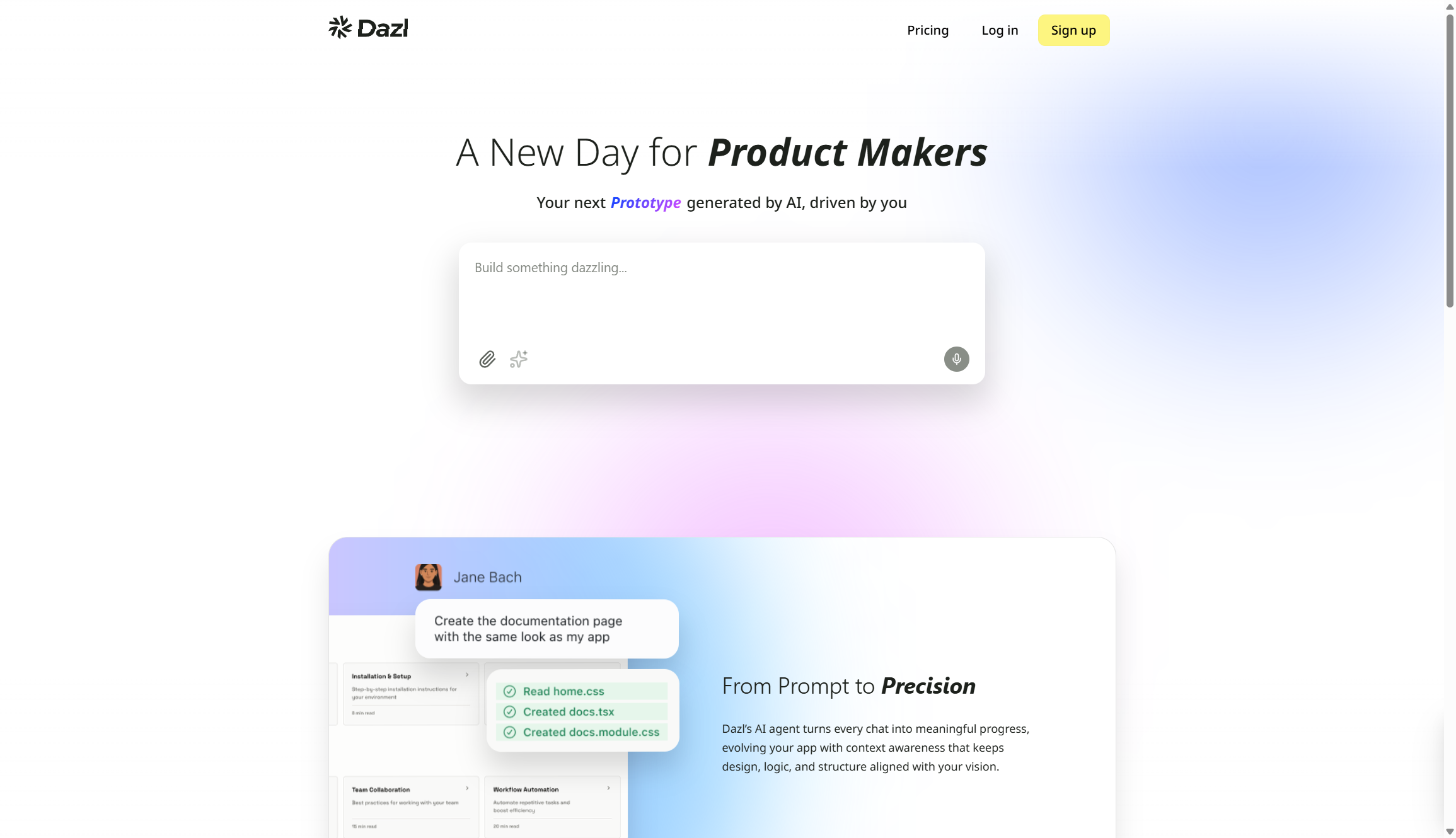 screenshot of vibe coding platform being used
