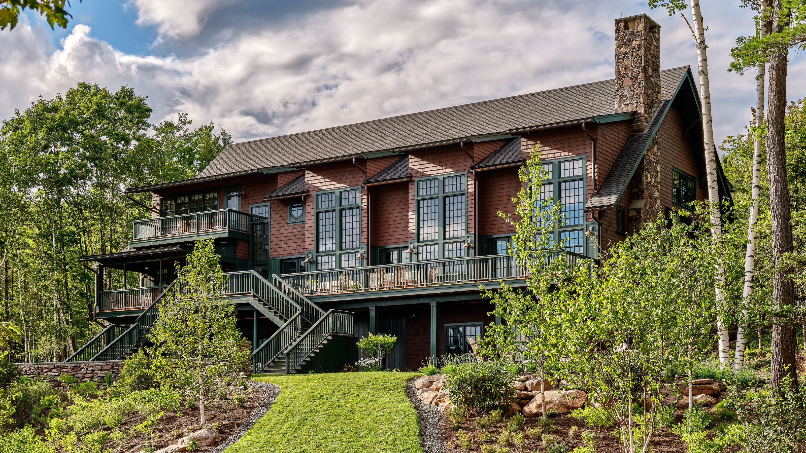 exterior of a sprawling new build home in the Catskills