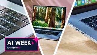 Three angles of the Apple MacBook Air 15-inch M4 laptop above a desk