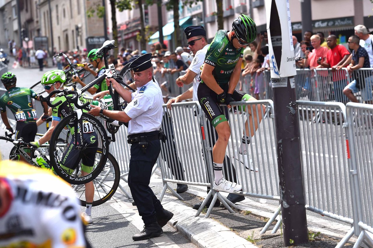 Riders found themselves on the wrong side of the barriers