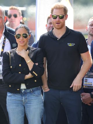 Prince Harry and Meghan Markle at the Invictus Games watching the competition