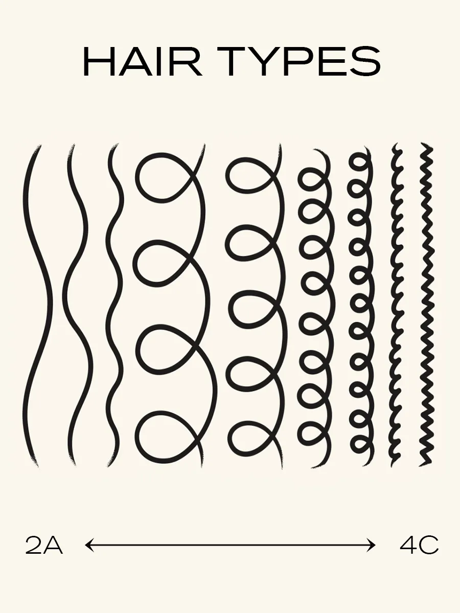 Original graphic of the Hair Typing System by Audrey Hedlund