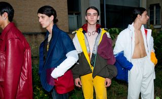 Models wear colourful jackets and tailored trousers at Y/Project S/S 2019