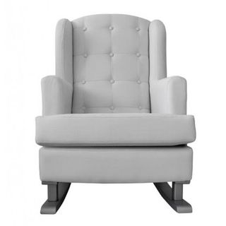 velvet grey rocking chair