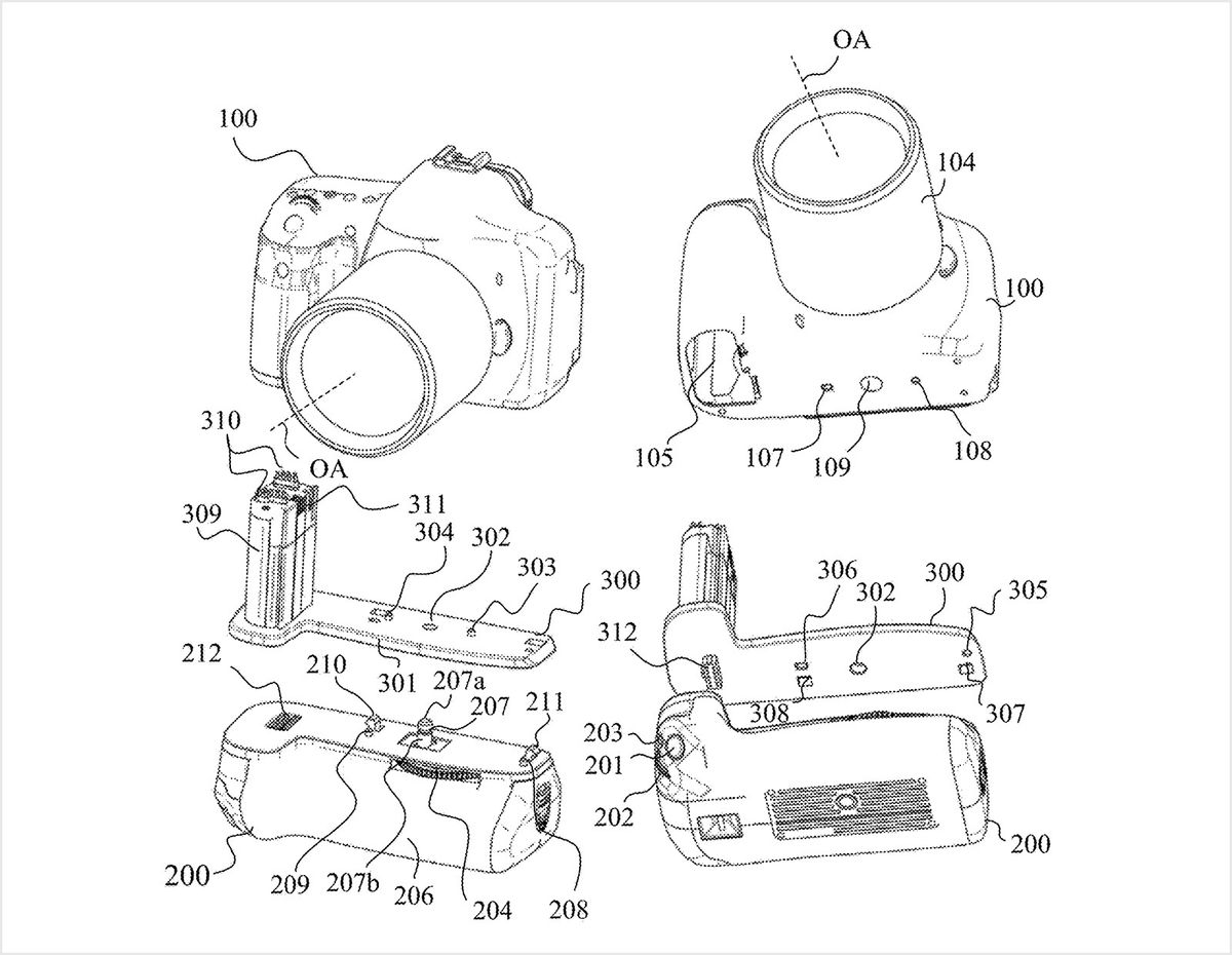 Canon's patented universal battery grip could be compatible with ...