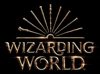 Wizarding World logo with an array of wands fanned out above the title