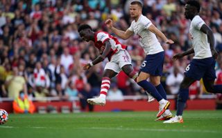 Bukayo Saka scored the third goal as Arsenal beat Tottenham 3-1 earlier this season.