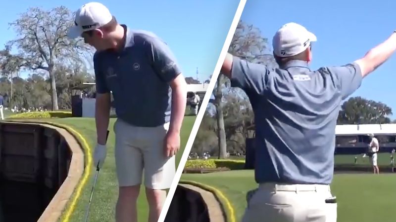 MacIntyre Holes Backhanded Chip On TPC Sawgrass 17th