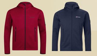 Berghaus Pravitale MTN 2.0 Hooded Fleece Jacket in red and navy