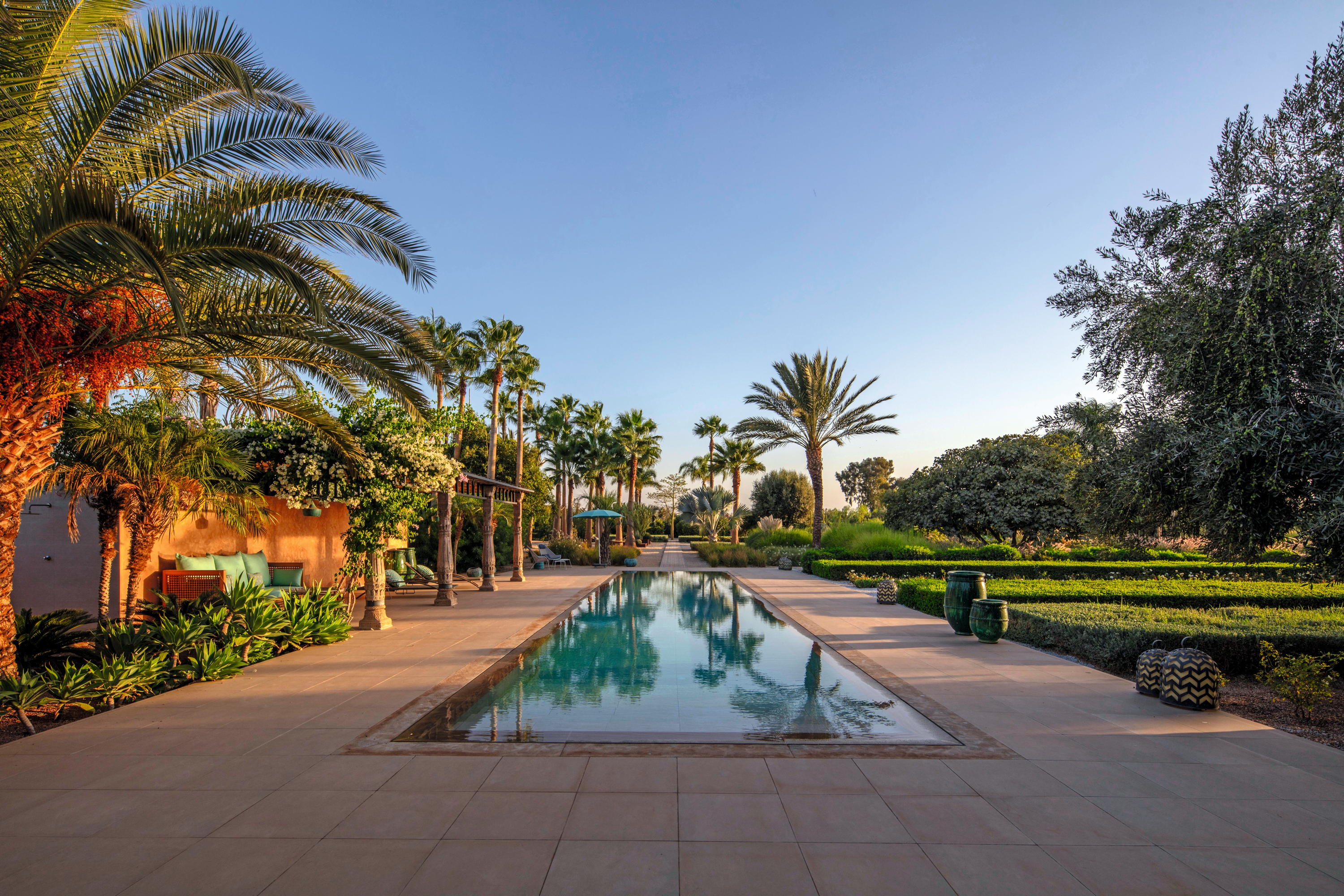 The gardens of Riad Nouria near Marrakech, Morocco.