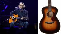 Eric Clapton performs onstage (left), one of his prototype Martin 000-28EC guitars