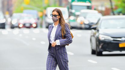 new york, ny may 03 irina shayk is seen walking in soho on may 3, 2021 in new york city photo by raymond hallgc images