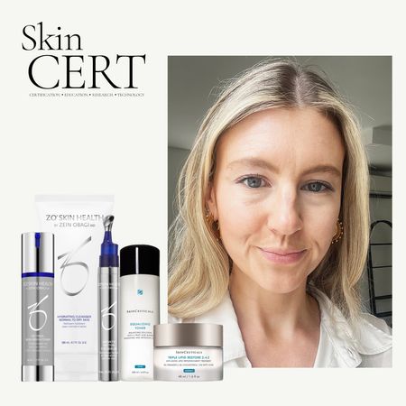 An image of Katie Thomas with skincare mentioned in the piece