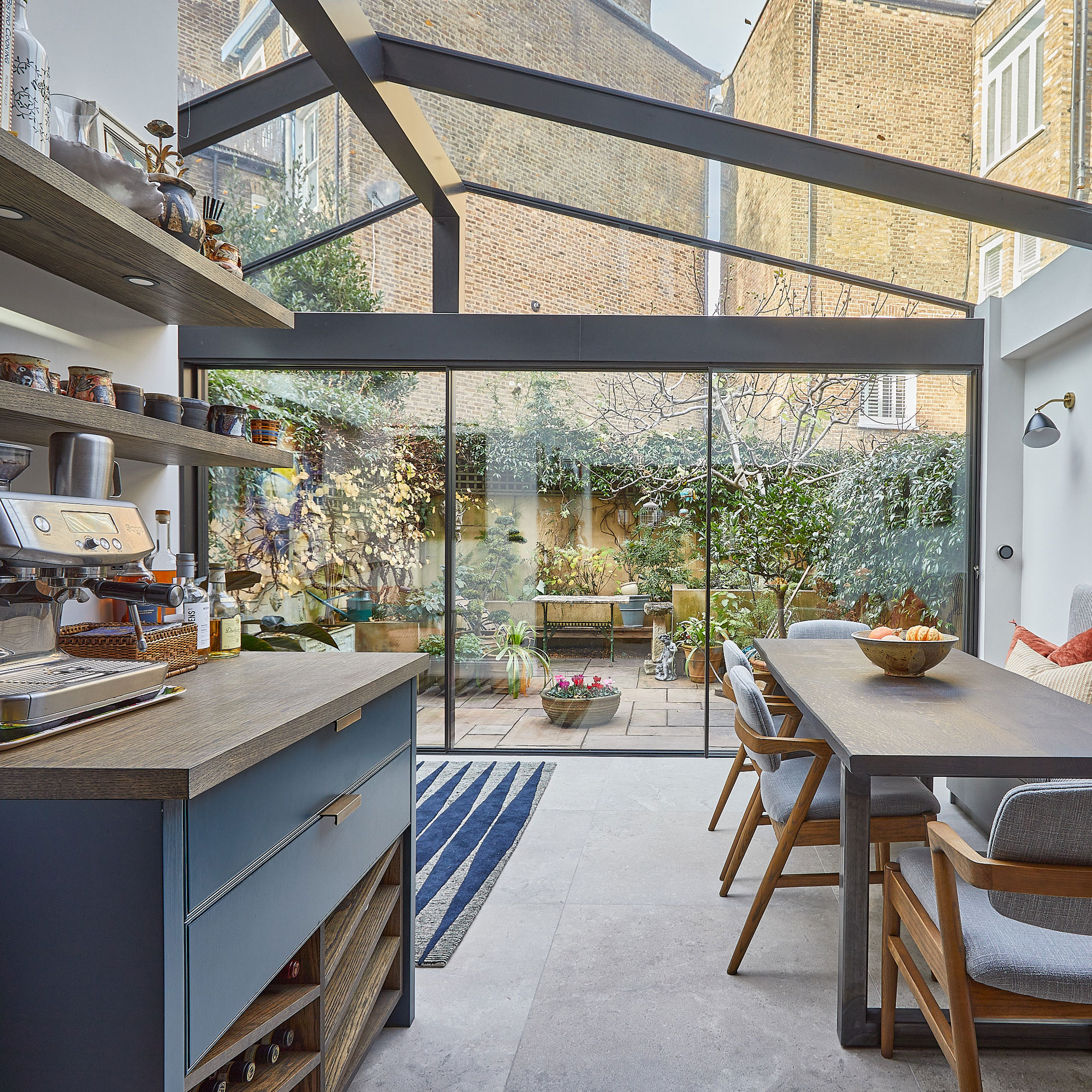 modern glass kitchen extension