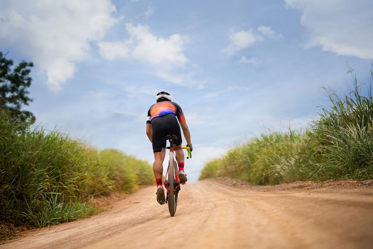 A rider enjoying some gravel roads