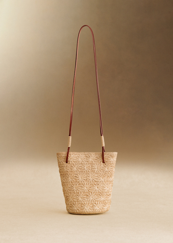 Rosie Basket - Natural Raffia Embroidery - Raffia - S&amp;eacute;zane