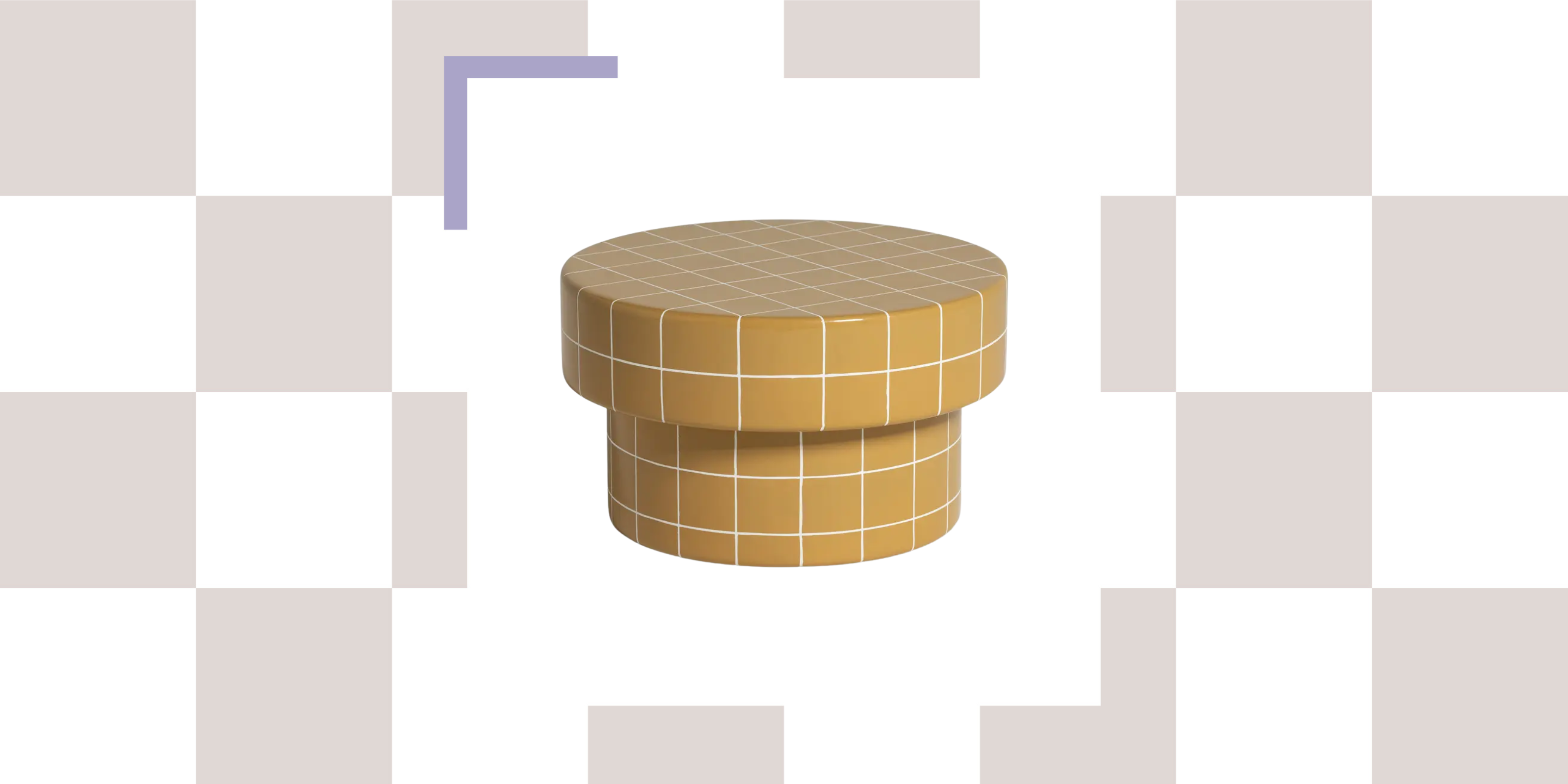 tiled outdoor table with a round top in orange