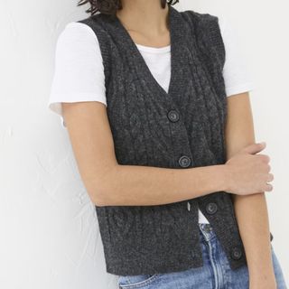 FatFace Cable Knit Vest