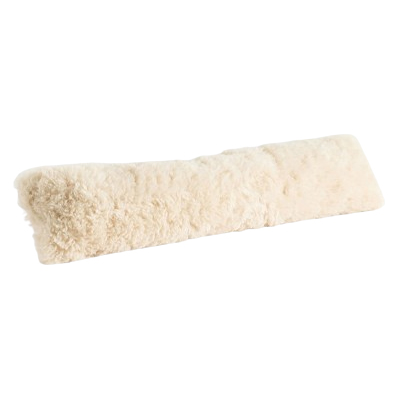 white shearling draught excluder