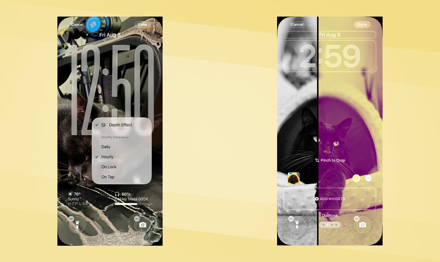 Screen shot of iOS 26 vs Android 16 Lock Screen Other Features.