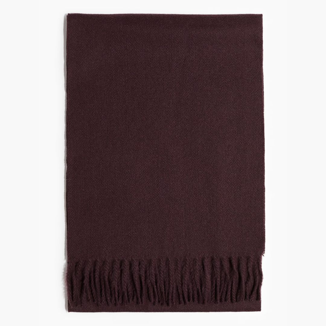 H&amp;amp;M Plum Tassel Edged Scarf