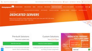 Website screenshot for Easyspace Starter Dedicated Server