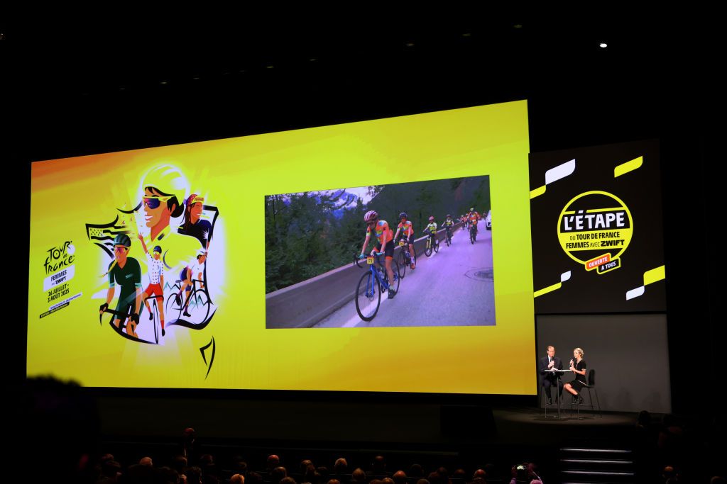 PARIS FRANCE OCTOBER 29 LR Christian Prudhomme of France Director of Le Tour de France and Marion Rousse of France director of the Tour de France Femmes during the 112th Tour de France 2025 4th Tour de France Femmes 2025 Route Presentation UCIWT UCIWWT on October 29 2024 in Paris France Photo by Rhode Van ElsenGetty Images