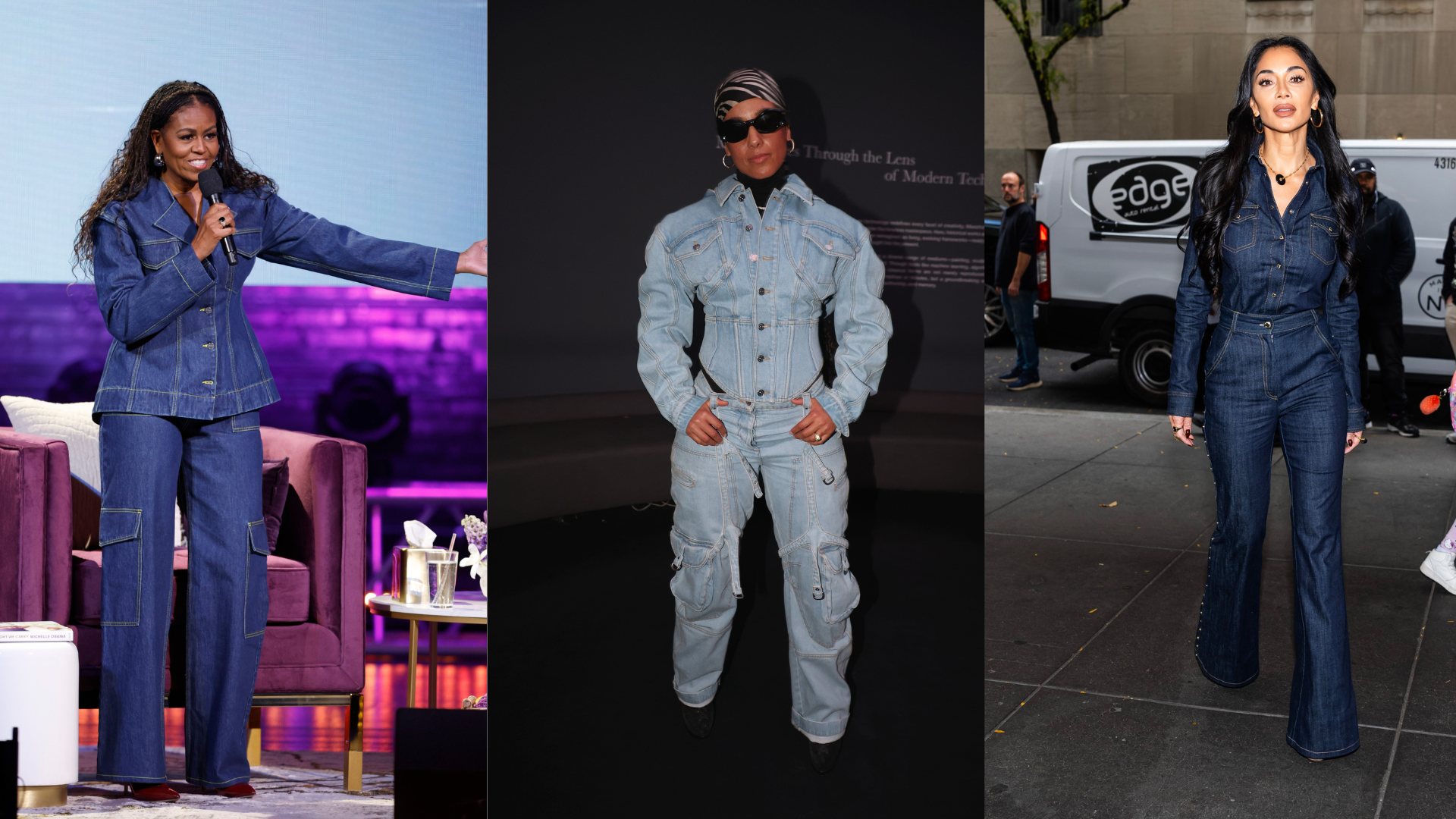 Michelle Obama, Alicia Keys and Nicole Scherzinger wearing double denim