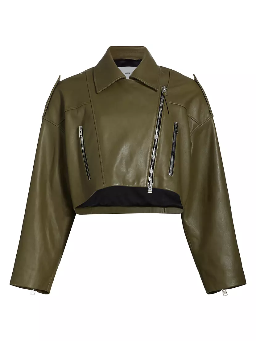 Shoreditch Ski Club X Agolde Remi Leather Cropped Jacket