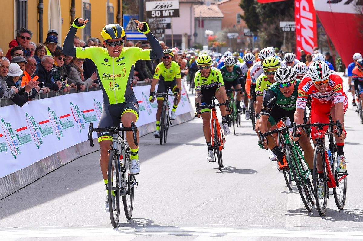 Emils Liepins wins stage 1a of the Coppi e Bartali 2019