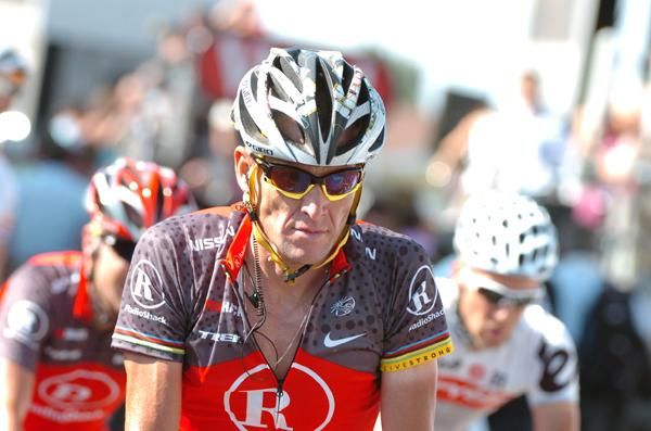Lance Armstrong finished in the bunch