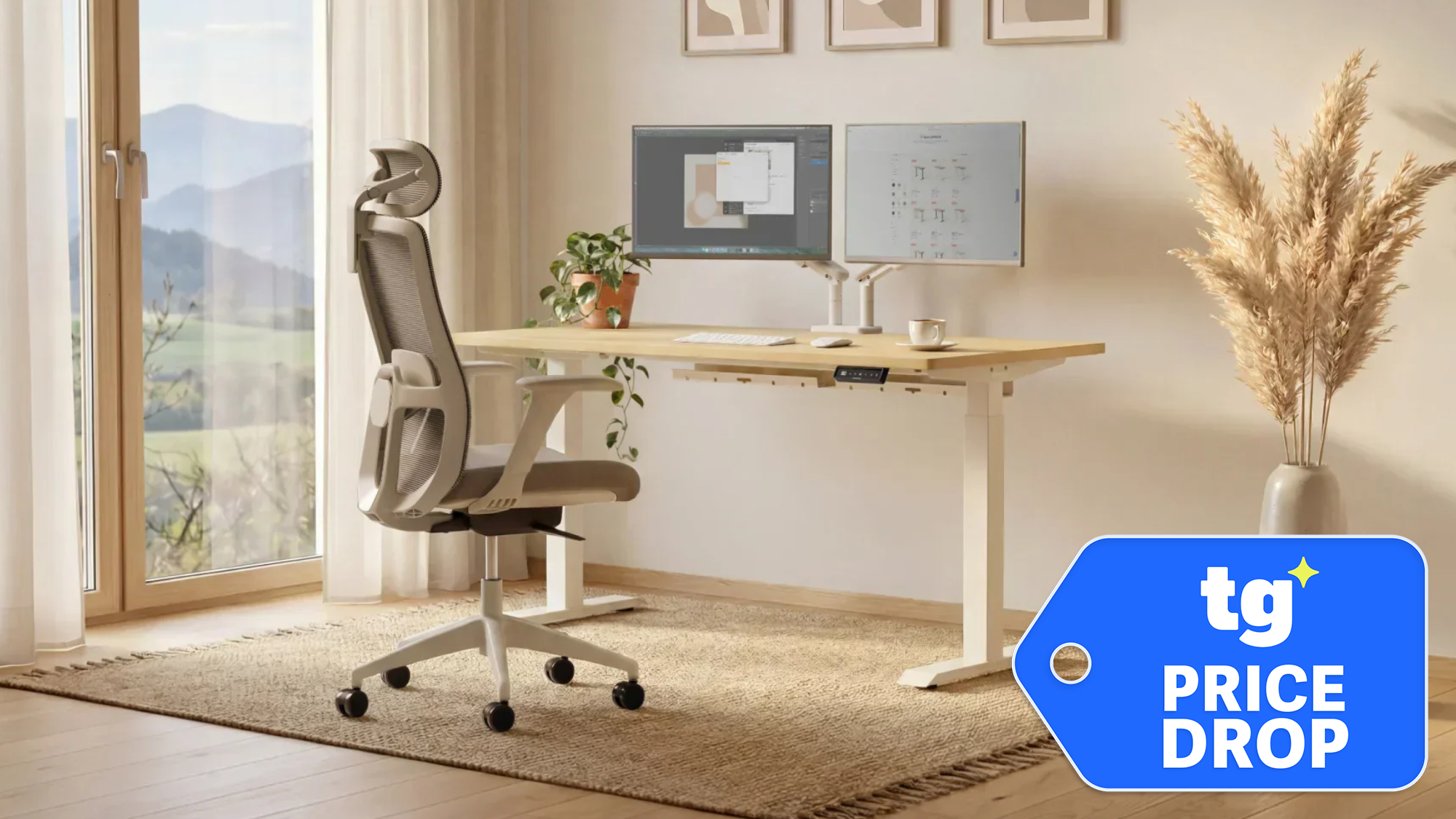 Desktronic standing desk and chair
